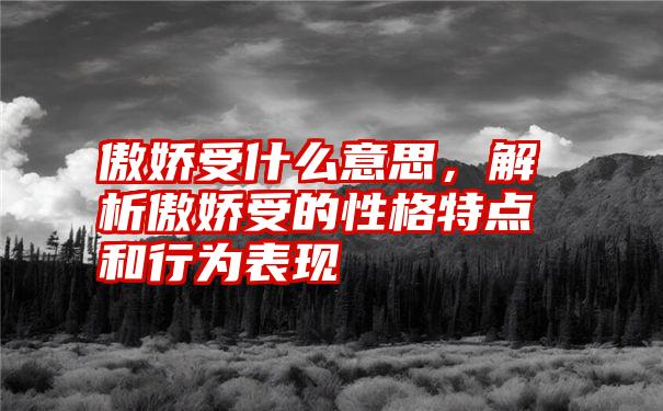 傲娇受什么意思，解析傲娇受的性格特点和行为表现