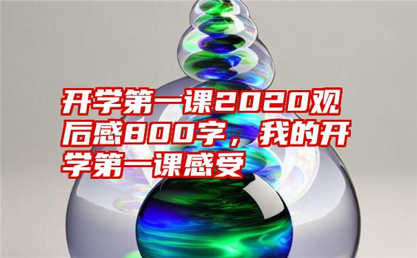 开学第一课2020观后感800字，我的开学第一课感受