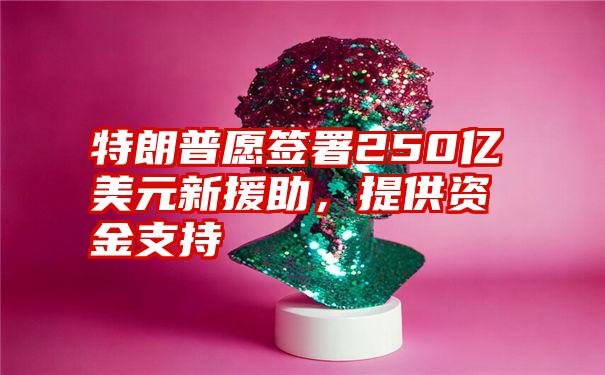 特朗普愿签署250亿美元新援助，提供资金支持