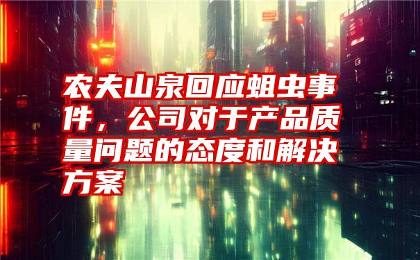 农夫山泉回应蛆虫事件，公司对于产品质量问题的态度和解决方案