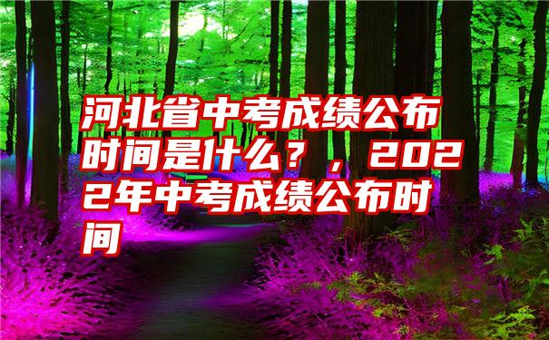 河北省中考成绩公布时间是什么？，2022年中考成绩公布时间