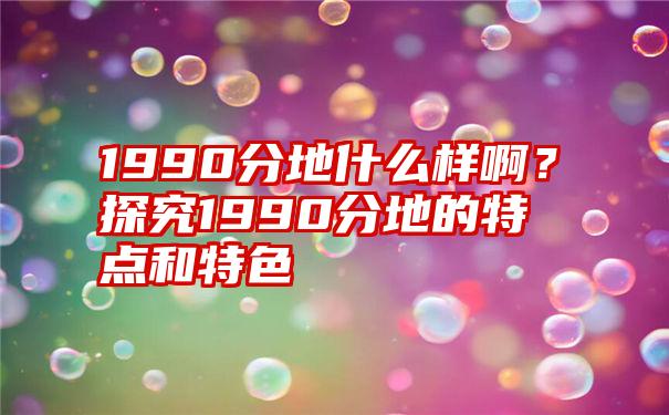 1990分地什么样啊？探究1990分地的特点和特色