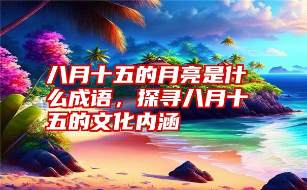 八月十五的月亮是什么成语，探寻八月十五的文化内涵