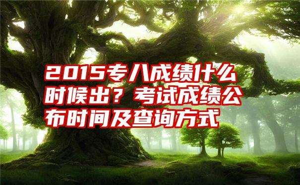 2015专八成绩什么时候出？考试成绩公布时间及查询方式