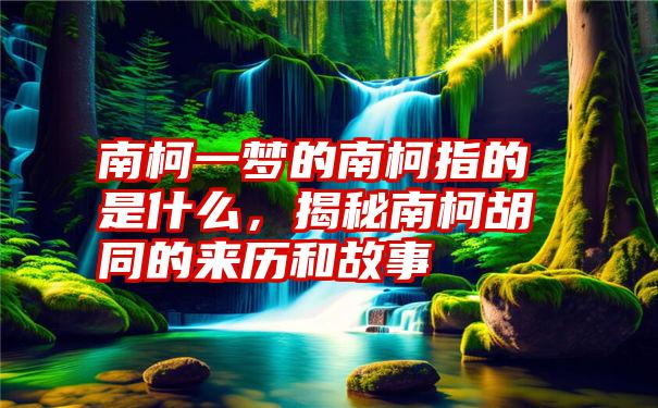 南柯一梦的南柯指的是什么，揭秘南柯胡同的来历和故事