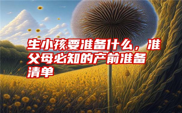 生小孩要准备什么,准父母必知的产前准备清单