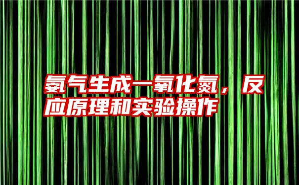 氨气生成一氧化氮，反应原理和实验操作