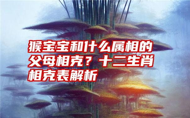 猴宝宝和什么属相的父母相克？十二生肖相克表解析