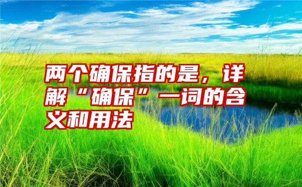 两个确保指的是,详解“确保”一词的含义和用法