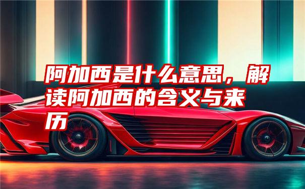 阿加西是什么意思,解读阿加西的含义与来历