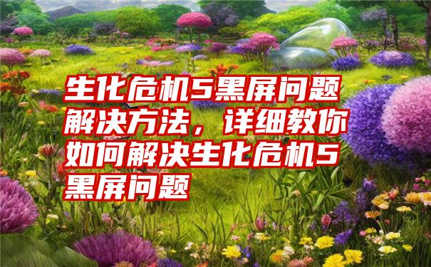 生化危机5黑屏问题解决方法，详细教你如何解决生化危机5黑屏问题