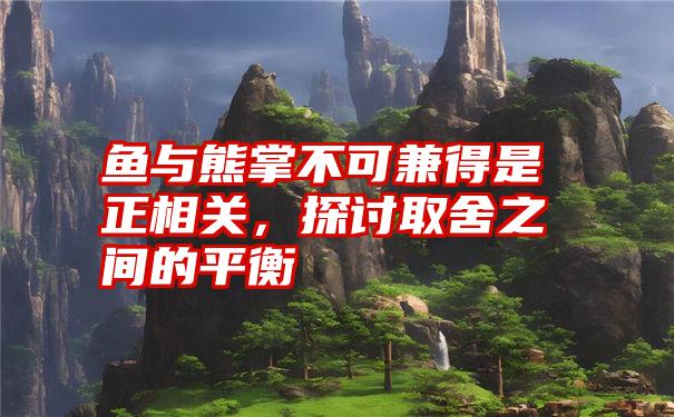 鱼与熊掌不可兼得是正相关,探讨取舍之间的平衡
