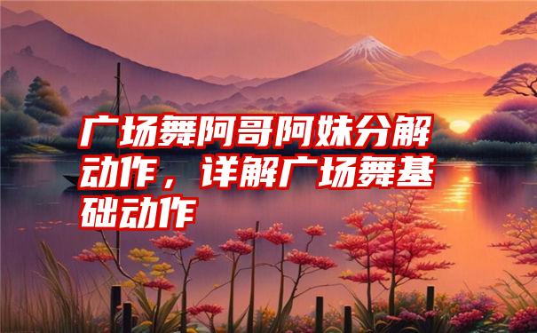 广场舞阿哥阿妹分解动作，详解广场舞基础动作