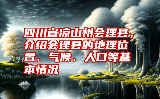 四川省凉山州会理县，介绍会理县的地理位置、气候、人口等基本情况