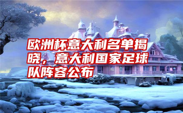 欧洲杯意大利名单揭晓，意大利国家足球队阵容公布