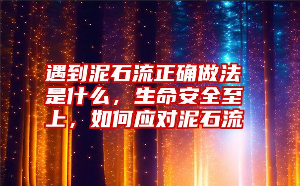 遇到泥石流正确做法是什么，生命安全至上，如何应对泥石流