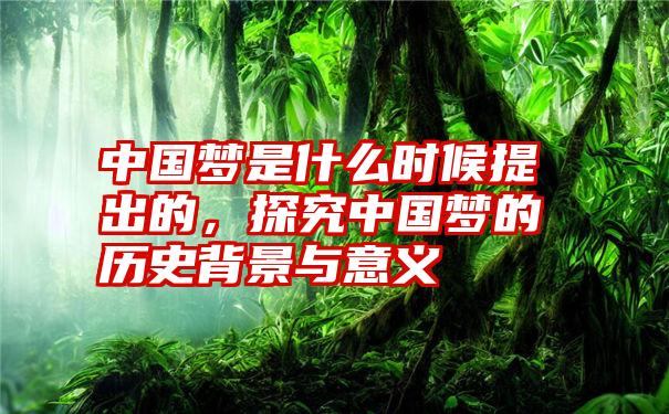 中国梦是什么时候提出的，探究中国梦的历史背景与意义