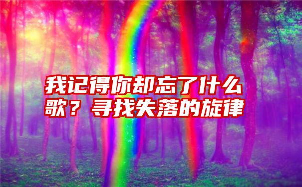 我记得你却忘了什么歌？寻找失落的旋律