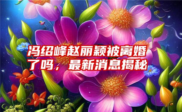 冯绍峰赵丽颖被离婚了吗，最新消息揭秘