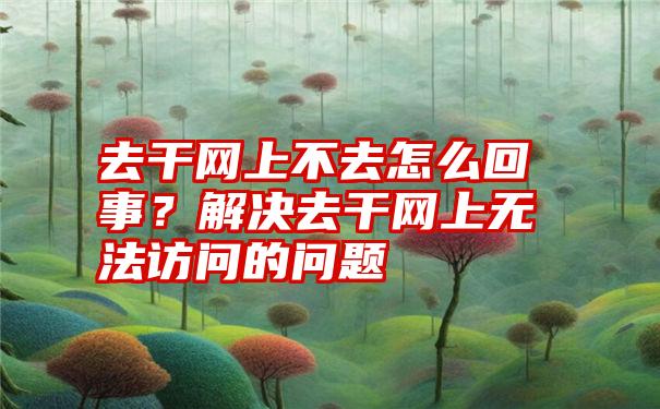 去干网上不去怎么回事？解决去干网上无法访问的问题