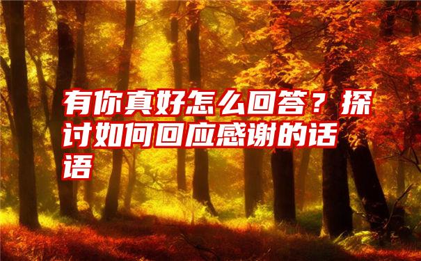 有你真好怎么回答？探讨如何回应感谢的话语