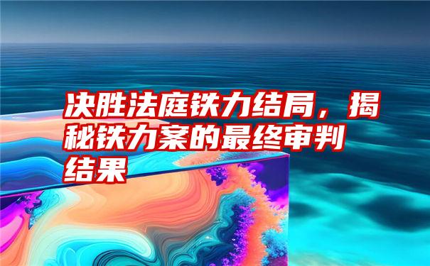 决胜法庭铁力结局，揭秘铁力案的最终审判结果