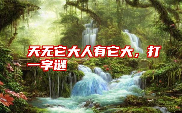 天无它大人有它大,打一字谜
