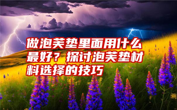 做泡芙垫里面用什么最好？探讨泡芙垫材料选择的技巧