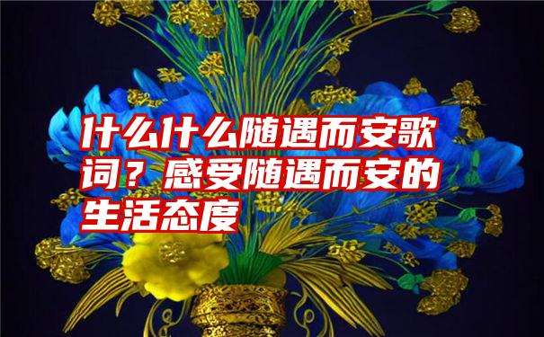 什么什么随遇而安歌词？感受随遇而安的生活态度