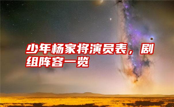 少年杨家将演员表，剧组阵容一览