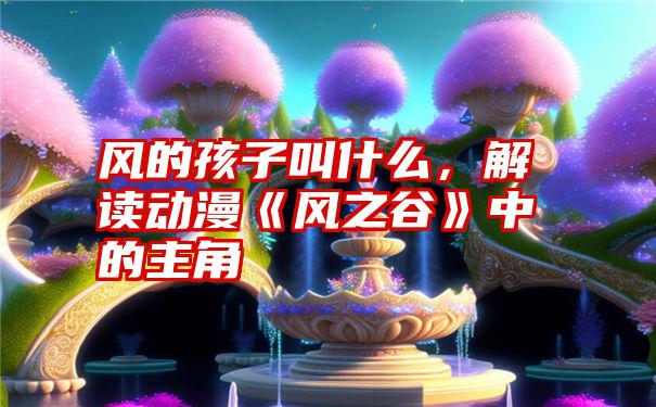 风的孩子叫什么，解读动漫《风之谷》中的主角