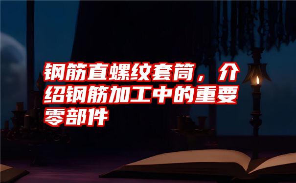 钢筋直螺纹套筒，介绍钢筋加工中的重要零部件