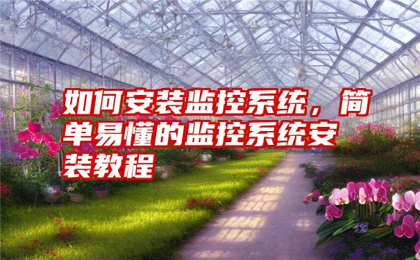 如何安装监控系统,简单易懂的监控系统安装教程