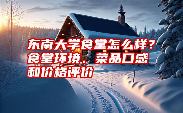 东南大学食堂怎么样？食堂环境、菜品口感和价格评价