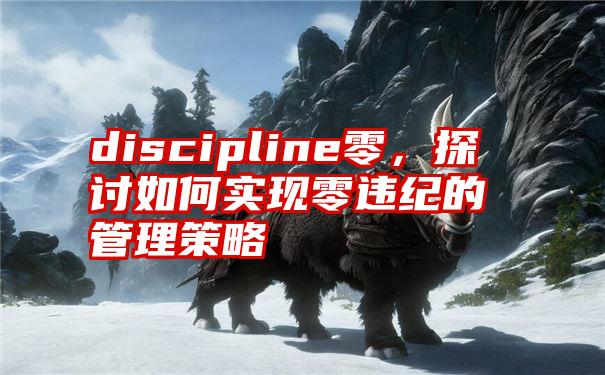 discipline零，探讨如何实现零违纪的管理策略