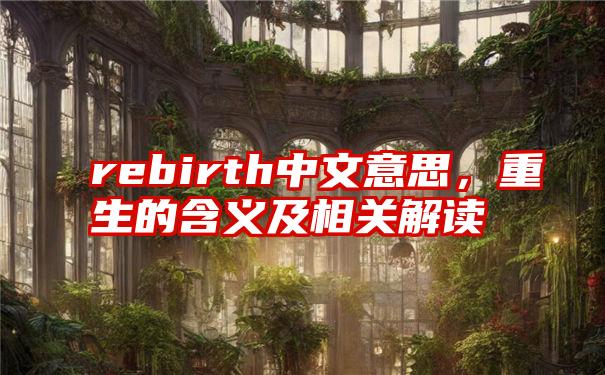 rebirth中文意思，重生的含义及相关解读