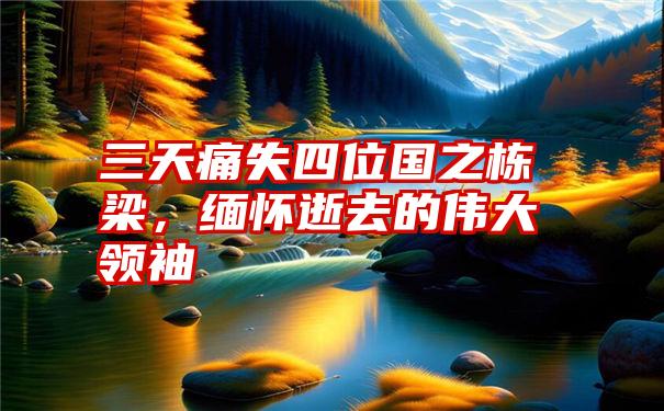 三天痛失四位国之栋梁，缅怀逝去的伟大领袖