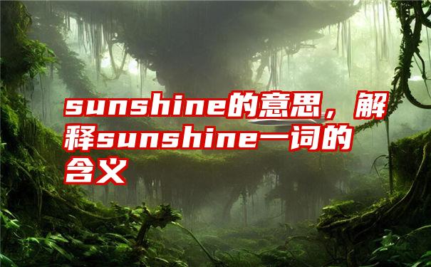 sunshine的意思，解释sunshine一词的含义