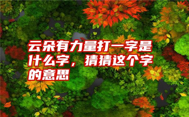 云朵有力量打一字是什么字,猜猜这个字的意思