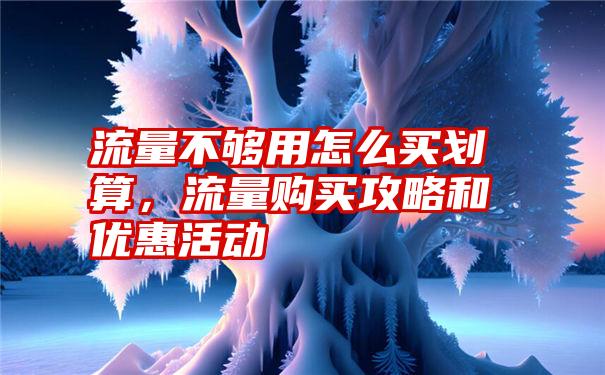 流量不够用怎么买划算，流量购买攻略和优惠活动