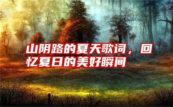 山阴路的夏天歌词,回忆夏日的美好瞬间
