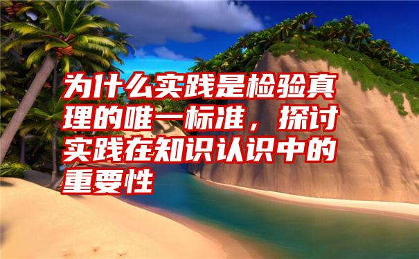 为什么实践是检验真理的唯一标准,探讨实践在知识认识中的重要性