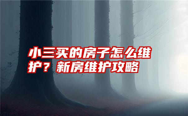 小三买的房子怎么维护？新房维护攻略