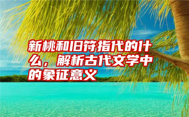 新桃和旧符指代的什么，解析古代文学中的象征意义