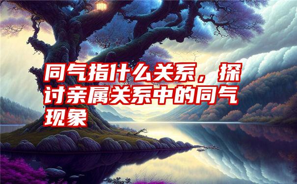 同气指什么关系，探讨亲属关系中的同气现象