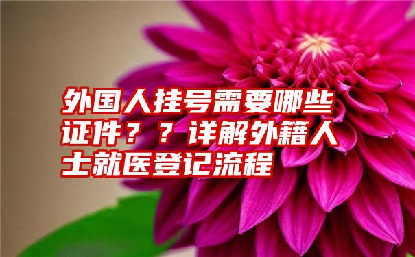 外国人挂号需要哪些证件？？详解外籍人士就医登记流程