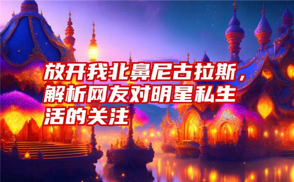 放开我北鼻尼古拉斯，解析网友对明星私生活的关注