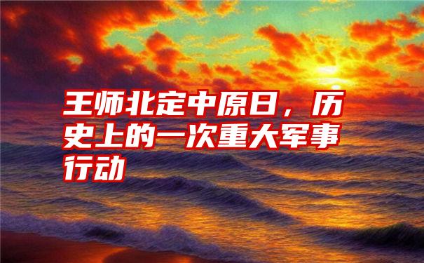 王师北定中原日，历史上的一次重大军事行动