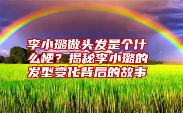 李小璐做头发是个什么梗？揭秘李小璐的发型变化背后的故事