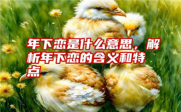 年下恋是什么意思，解析年下恋的含义和特点